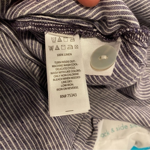 Tahari Tunic Linen Top Lagenlook - Picture 3 of 8